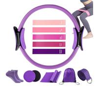 Kit de Pilates para Casa | Accesorios Portátiles De Ejercicio De Yoga 12 Piezas,Kit de Pilates para Mujeres,para Principiantes Mujeres Familias Amigos Entusiastas Casa