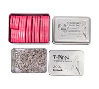 Kit De Pin De Bloqueo De Crochet, Peine De Bloqueo De Tejido Y Acelerador T, 20 Peinadores De Bloqueo Rojo + 200 T-aguja, Para Bloquear Los Proyectos De Tejido De Tejido Y Crochet, El Juego De Bloqueo