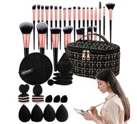 Kit De Pinceles De Maquillaje,Juego De Pinceles Fundación Y Sombra De Ojos - Kit De Viaje Organizador Accesorios Maquillaje Portátil Kit Regalo Para Hija Madre