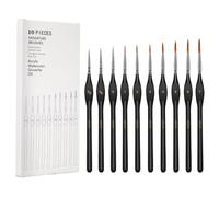 Kit de pinceles de pintura en miniatura, pinceles de pintura de detalles finos, juego de pinceles profesionales para arte, acuarela, óleo, acrílico, modelos de manualidades, pintura rupestre (negro)