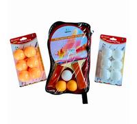 Kit de Ping Pong con 2 Palas y 15 Pelotas con Estuche con Cremallera - Ideal para Jugar al Tenis de Mesa en Casa o al Aire Libre - Fácil de Guardar y Llevar - Regala Ilusión y Diversión Sana