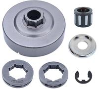Kit de Piñón de Anillo 3/8'' 7d para STIHL 034 036 MS290 MS390 MS310 AUMEL 7-dientes Tambor de Embrague + Piñón Cadena + E-clip + Cojinete + Arandela Accesorio de Motosierra Repuestos