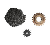 Kit de piñón de cadena 410, cadena de 114 eslabones con piñones de 22T y 13T, construcción de acero duradero, para scooters, bicicletas, motocicletas