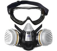Kit de pintor Dräger X-plore 3300 con filtro combinado A2P3, gafas de seguridad de visión total X-pect 4200, para pintores y barnizadores, protección fiable contra vapores, gases, polvo fino, tamaño L