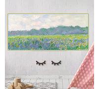 Kit de pintura 5D Campo de lirios amarillos en Giverny por Claude Monet de puntos de perforación completa, pinturas artísticas para decoración de pared del hogar, 20 x 24 pulgadas