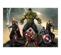 Kit de pintura 5D por número: The Avengers con diamantes de imitación bordados, punto de cruz, manualidades, decoración de pared, 40,6 x 30,4 cm (taladro completo)