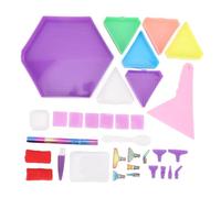 Kit de pintura artística con diamantes de imitación, bandeja hexagonal de 32 piezas con puntas de plástico de acero inoxidable para manualidades, joyería, arte de uñas y