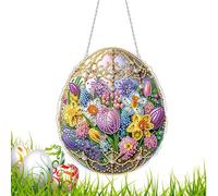 Kit de pintura artística de diamantes de imitación con huevo de Pascua, Kit de pintura artística de diamantes de imitación con huevo de Pascua,Ornamento de pintura de arte de gemas de | Kits de