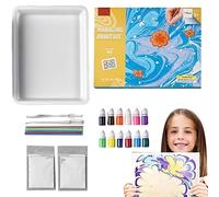 Kit de pintura artística para marmolado - Kit de marmolado al agua, juego de pintura artística para agua, artes y manualidades para niñas y niños de 6 a 12 años, kit de arte para kit de artigi