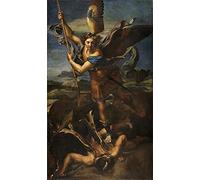 Kit de pintura de bricolaje por números Pintura al óleo de bricolaje - Pintura famosa de Rafael - Arcángel Miguel y Satanás - Lienzo Pared Hogar Sala de estar Dormitorio Oficina Decoración Regalo