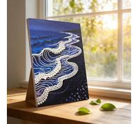 Kit de pintura de cuentas de arte con diamantes, pintura de cuentas de bricolaje con marco de color, juego de pintura de perlas de mar de ensueño para principiantes, cuadro de punto de piedras