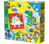 SES Creative - MY FIRST - Set de Pintura de Dedos con Dinosaurios | Juego Creativo Infantil Seguro y Lavable (S14442)