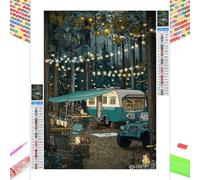 Kit de Pintura de Diamante 5D - Bosque & Auto - 50x65cm Diamond Painting para Adultos, Manualidades Creativas Anti-estrés, Full Drill Mosaico de Diamantes Cristales, Regalos para Mujer 1Z-101