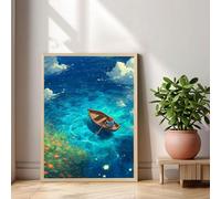 Kit de Pintura de Diamante 5D - Bote & Sueño - 50x70cm Diamond Painting para Adultos, Manualidades Creativas Anti-estrés, Full Drill Mosaico de Diamantes Cristales, Regalos para Mujer 1Z-381