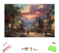 Kit de Pintura de Diamante 5D - Ciudad & Vista de calle - 35x45cm Diamond Painting para Adultos, Manualidades Creativas, Full Drill Mosaico de Diamantes Cristales, Regalos para Mujer 1Z-927