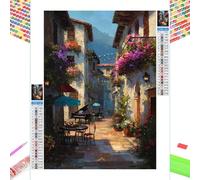 Kit de Pintura de Diamante 5D - Ciudad & Vista de calle - 60x90cm Diamond Painting para Adultos, Manualidades Creativas, Full Drill Mosaico de Diamantes Cristales, Regalos para Mujer 1Z-303