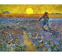 Kit de pintura de diamante 5D de liziciti para adultos, bordado de punto de cruz con diamantes de imitación de las obras maestras de Van Gogh 30x40cm (El sembrador)
