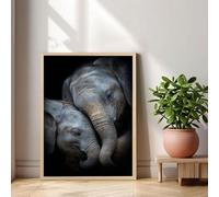 Kit de Pintura de Diamante 5D - Elefante & Animal - 80x120cm Diamond Painting para Adultos, Manualidades Creativas Anti-estrés, Full Drill Mosaico de Diamantes Cristales, Regalos para Mujer 1Z-382