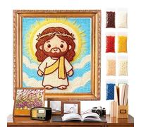 Kit de pintura de diamante artístico, Jesús brillante y lindo agarre fuerte | Kit de pintura artística 5D hecho a mano - para meditación y relajación de ocio creativo familiar, principiantes adultos