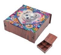 Kit de pintura de diamante con caja de almacenamiento de madera para bricolaje, creatividad, organización, joyas y decoración del hogar