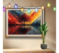 Kit de Pintura de Diamantes 5D,Paisaje Arte Diamond Painting Completo,Dibujos de Árbol de Colores en Punto de Cruz con Rhinestones,Manualidades DIY para Decoración de Sala y Regalo 50x40cm 58F-1013