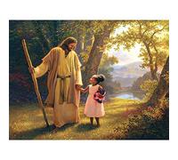 Kit de pintura de diamantes 5D por números, Señor Jesucristo y niña, taladro completo con diamantes de imitación de pintura de diamante (Jesús)