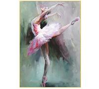Kit de Pintura de Diamantes 5D Taladro Completo por Números para Adultos Niña de Ballet Cristal Punto de Cruz Arte Pegado Manualidades Cuadros con Diamantes Decoración de Pared del Hogar 30X40CM