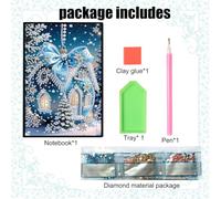 Kit de Pintura de Diamantes Mandala en Cuaderno A5, 50 Páginas, Proyecto DIY 5D con Pintura de Diamantes con Cristales y Notepad de Esquirlas de Rhinestone Regalos Creativos y Celebraciones