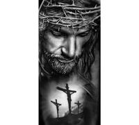 Kit de pintura de diamantes para adultos, taladro completo de Jesús, cuentas de Jesucristo para decoración, tamaño grande, 16 x 32 pulgadas