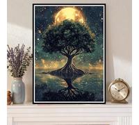 Kit de Pintura de Diamantes para Principiantes y Adultos, Árbol de la vida, Mosaico de Punto de Cruz con Diamantes de Resina, Manualidades DIY Creativas para Regalo, 35x45cm cielo estrellado Z#-1447