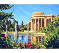 Kit de Pintura de Diamantes para Principiantes y Adultos, Paisaje, Mosaico de Punto de Cruz con Diamantes de Resina, Manualidades DIY Creativas para Regalo y Decorativo, 50x60cm Arquitectura Z#-390