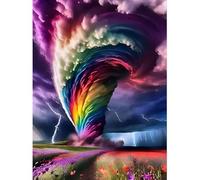 Kit de Pintura de Diamantes Tornado de Colores para Adultos, DIY 5D Cuadros Diamantes de Paisaje, Arte con Diamantes Completo para Decoración de Pared, Ideal para Regalo de Amistad y Familia30x40 cm