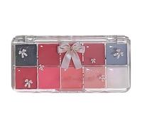 Kit de pintura de labios: conjunto cosmético de tono vibrante, maceta a base de gelatina | Paleta de manchas de labios resistentes a las manchas, acabado brillante sin secado, paquete de rubor de crem