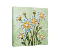 Kit de pintura de perlas de arte de diamantes, pintura artística de perlas con marco de color, hecha a mano para decoración de pared del hogar, juego de regalo de 25 x 25 cm, 04 flores