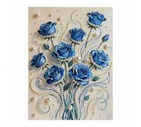 Kit de pintura de perlas de diamante para principiantes, 11.8 x 15.7 pulgadas, pintura artística de perlas con marco, hecha a mano con flores, mariposa, gemas, puntos, manualidades para decoración de