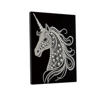 Kit de pintura de perlas de diamante, pintura artística de perlas con marco negro, hecho a mano con gema de puntos para decoración de pared del hogar, juego de regalo, 30 x 40 cm, 12 caballos