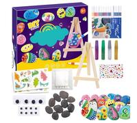 Kit de pintura de roca - Set de pintura de roca fluorescente para niños | Juego de pintura de piedra Regalo para niños familia niños adolescentes, conjunto creativo intuitivo, color de