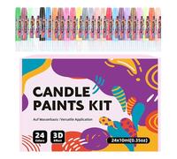 Kit de pintura de velas: conjunto de decoración de tela de 24 piezas, suministros de manualidades coloridas, herramientas de actividades artesanales versátiles, materiales de pintura textil artística