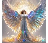 Kit de Pintura Diamante 5D para Adultos,Ángel con Alas en Cristal, Cuadro Diamantes Redondos Completo DIY,Decoración de Pared con Gemas,Punto de Diamante para Principiantes,Arte y Manualidades 30x30cm
