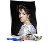 Kit de pintura DIY para adultos, retrato de Gabrielle Cot Painting by William-Adolphe Bouguereau Paint by Numbers Kit para niños y adultos
