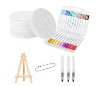 Kit de pintura en relieve de espuma de pintura hinchada, kit de dibujo Sufflack Texture - 12 colores con agua y pinceles de caballete - Actividades familiares creativas para niños y adultos