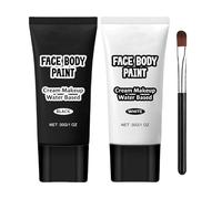 Kit de pintura facial en crema, pintura corporal a base de agua | Pintura facial para maquillaje de | Maquillaje de Halloween, corporal de cara blanca y negra para , , esqueleto, disfraz de va