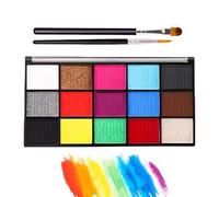 Kit de pintura facial genérico | Body Paints For Adults | Paleta de pintura colorida con 15 colores, creativa Face Painting Supplies For Parties, 14,6 x 8,7 x 1,2 cm Face Paint Set For School Events