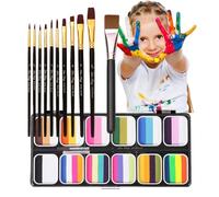 Kit De Pintura Facial íris - 12 Colores | Pintura Profesional Para Rostro Y Cuerpo | Maquillaje Lavable Para Maquillaje Facial, Disfraces, Festivales, Fiestas, Teatro, Hombres, Mujeres Y Niños