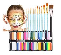 Kit De Pintura Facial íris - 12 Colores | Pintura Profesional Para Rostro Y Cuerpo | Maquillaje Lavable Para Maquillaje Facial, Disfraces, Festivales, Fiestas, Teatro, Hombres, Mujeres Y Niños