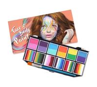 Kit De Pintura Facial - Paleta De Maquillaje Multicolor Para Cosplay, Pintura Para Arte Corporal | Cuerpo Facial A Base De Agua, Juego De Maquillaje Lavable Para Niños, Adultos, Fiestas, Halloween, Di