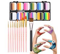 Kit de pintura facial - Paleta de pintura facial de 12 colores para adultos y niños | Juego de maquillaje de arte corporal lavable, fiesta no tóxica de pintura arcoiris para niñas de cosplay, decoraci