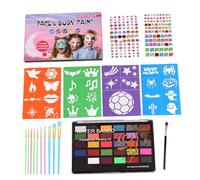 Kit de pintura facial para niños, pintura corporal para niños, paleta de pintura profesional para niños con pincel, lavable en 30 colores, kit de arte corporal para Halloween, Pascua, carnaval