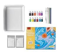 Kit de pintura marmoleada para niños - Juego de pintura de acuarela Juego de pintura de mármol | Las mejores ideas de regalos de pintura para actividades infantiles Ag 6 7 8 9 10 años de edad