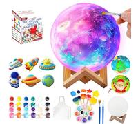 Kit de Pintura para Crear una Lámpara Lunar 3D - Set de Manualidades para Niños con Pinturas y Pincel - Luz Nocuturna LED Educativa - Regalo Creativo para Niñas y Niños de 6 a 12 Años Set de Manua